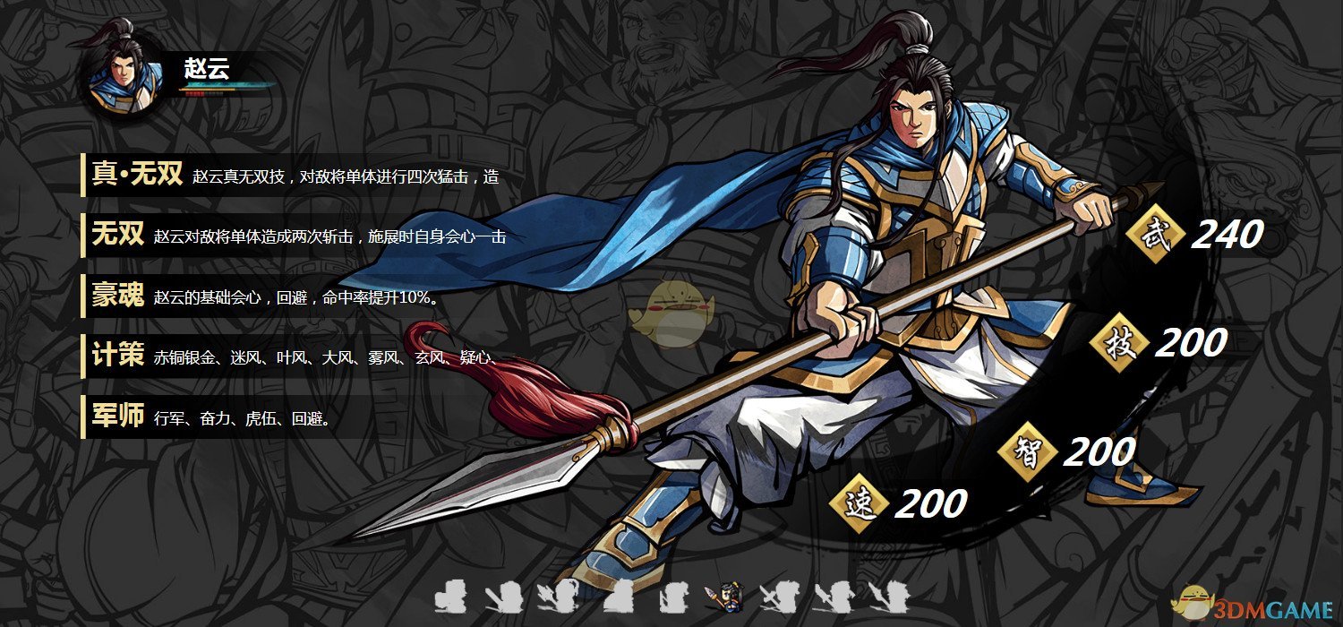 《吞食孔明传》武将赵云属性技能介绍