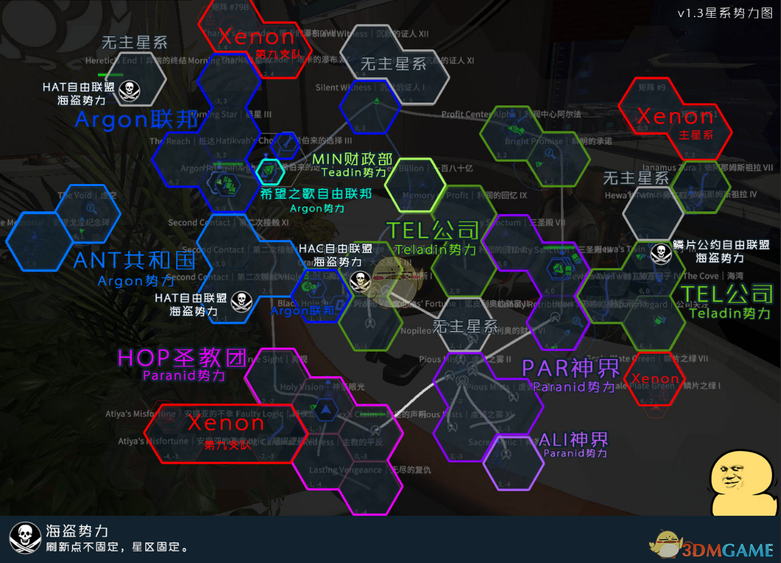 《X4：基石》新版本各势力分布图分享