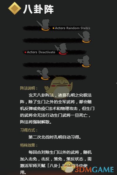 《吞食孔明传》八卦阵详解 八卦阵怎么学