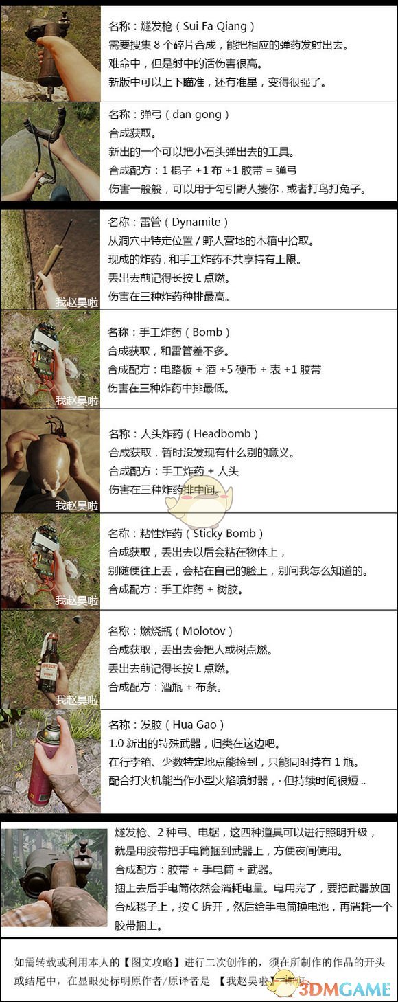 《森林》武器和合成配方大全