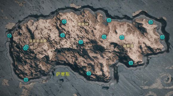 《刺客信条：奥德赛》全奥利哈钢地图位置一览