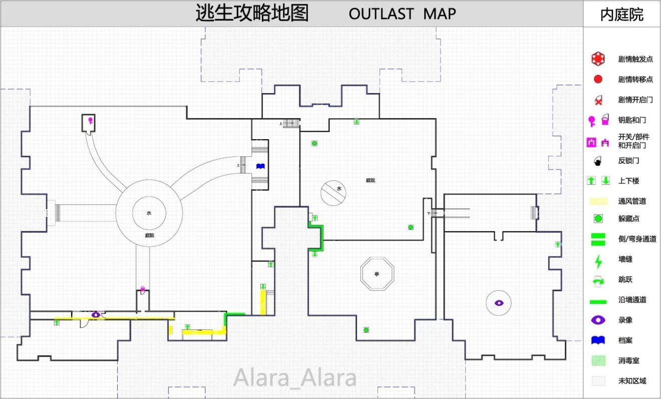 《逃生（outlast）》游戏完整地图