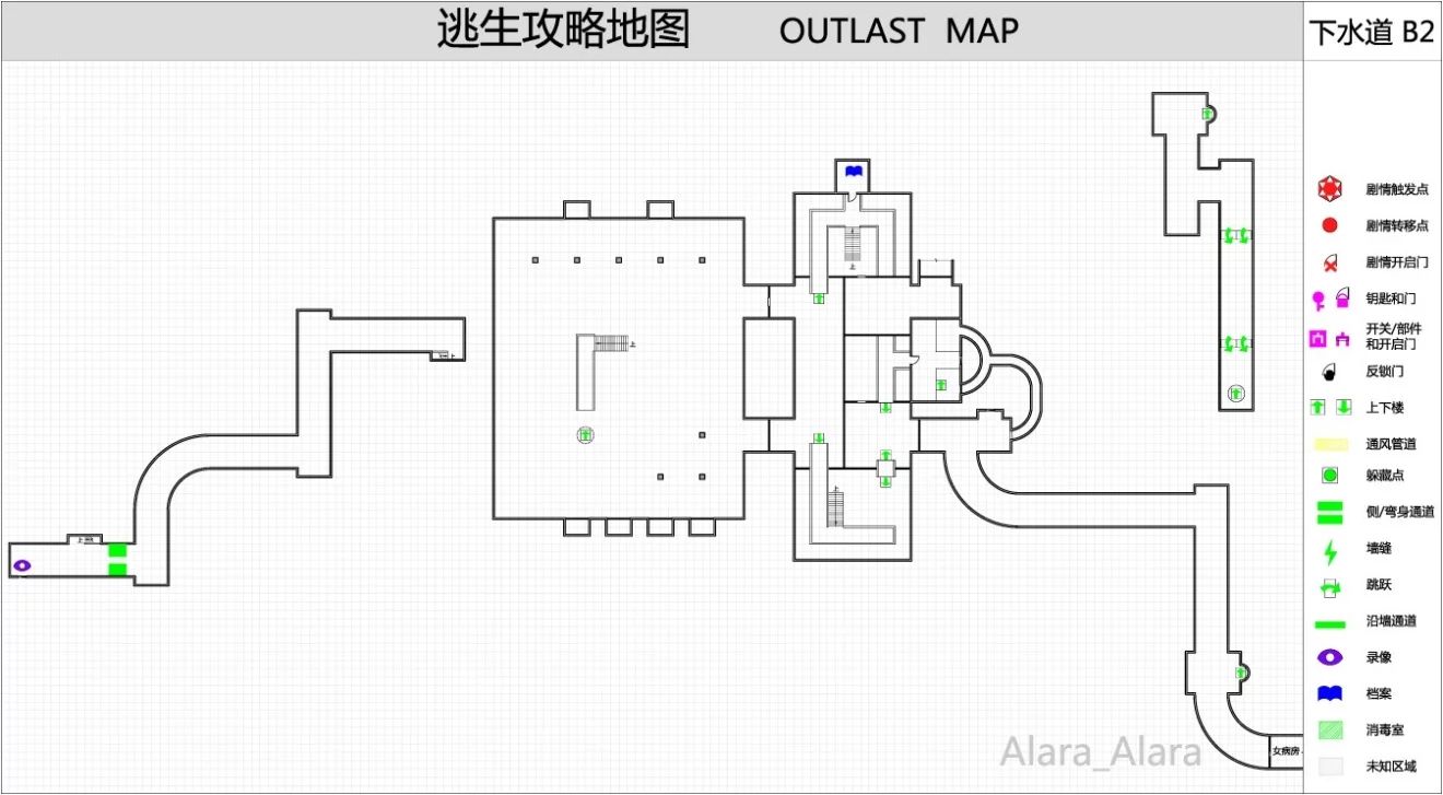《逃生（outlast）》游戏完整地图
