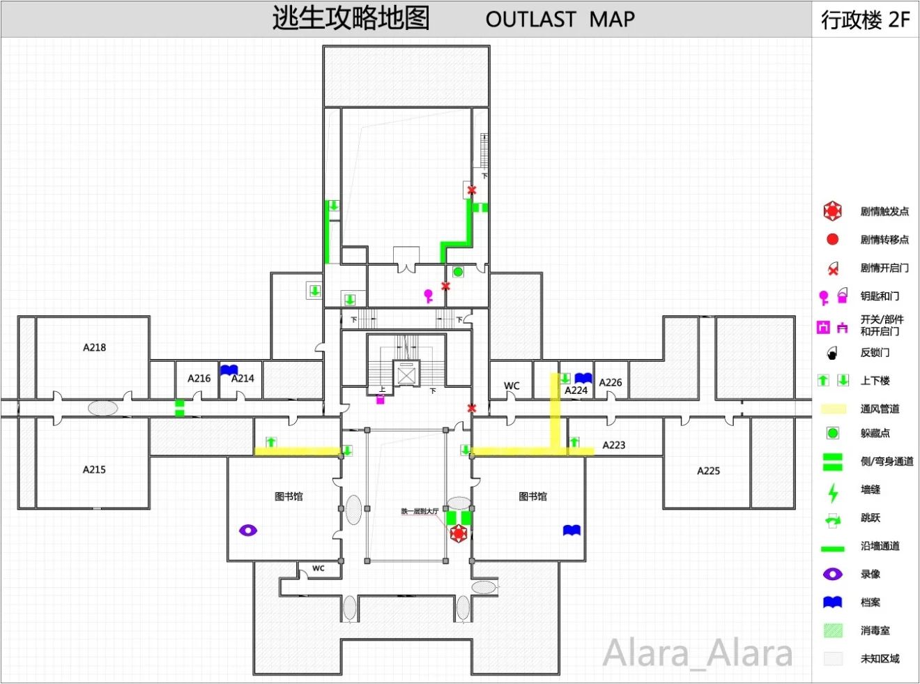 《逃生（outlast）》游戏完整地图