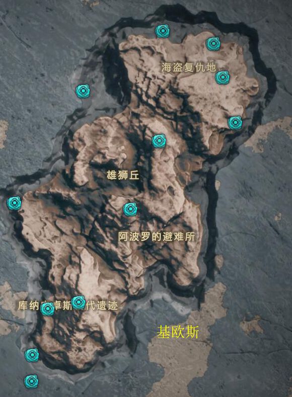 《刺客信条：奥德赛》全奥利哈钢地图位置一览