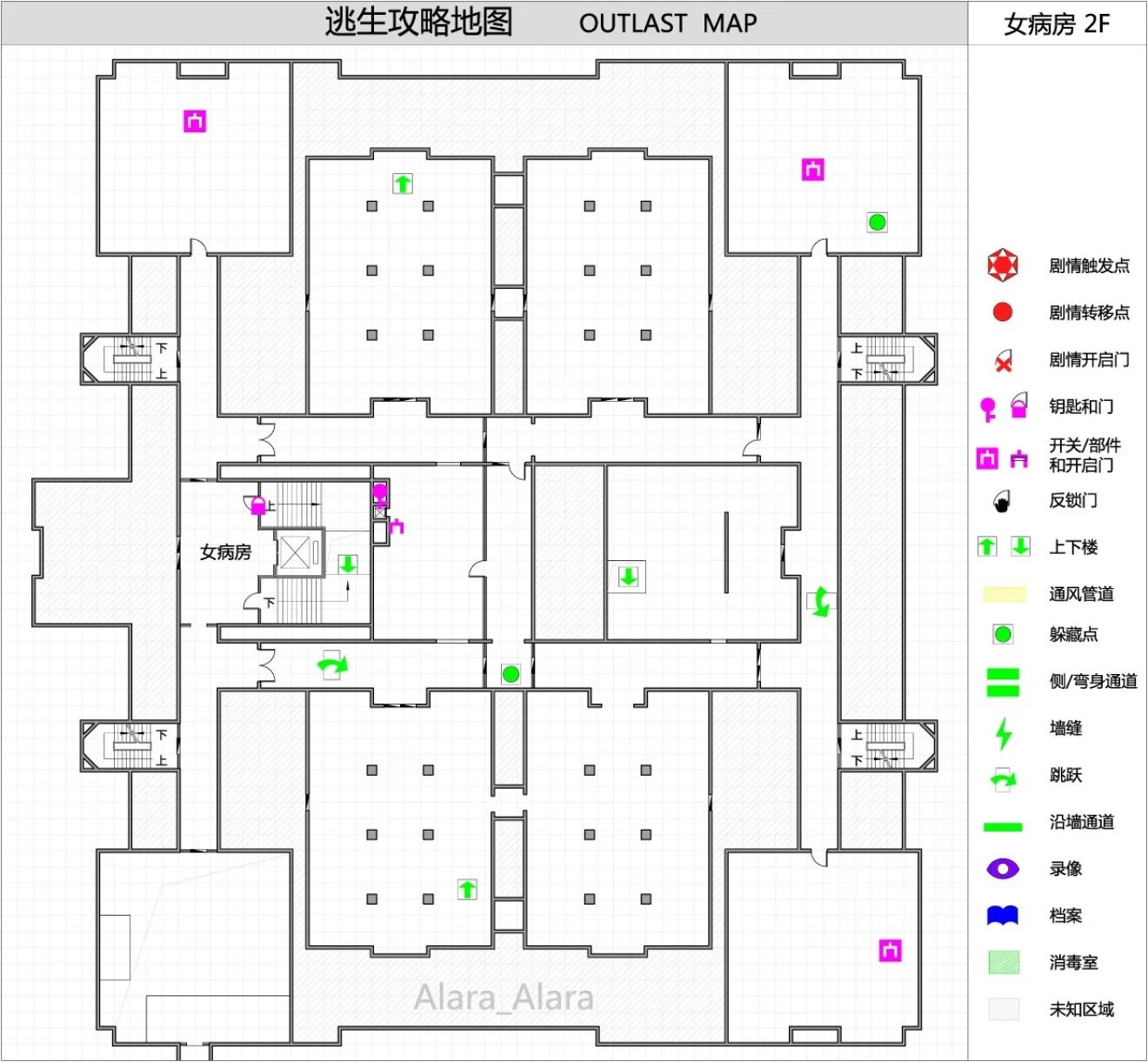 《逃生（outlast）》游戏完整地图