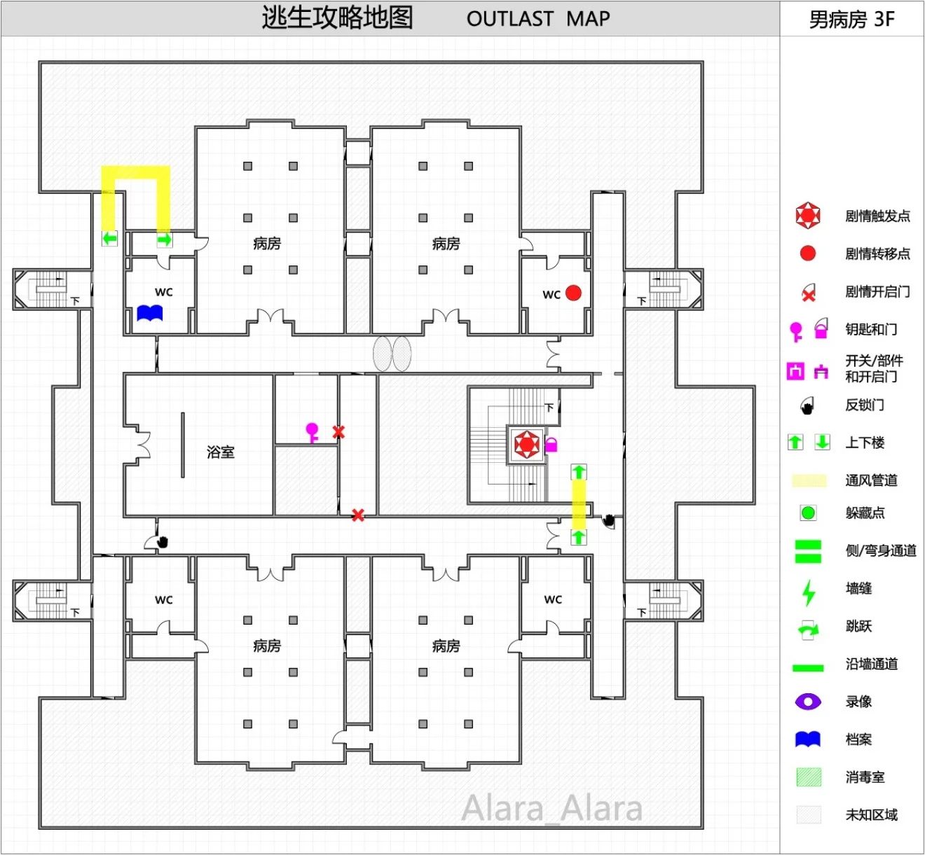 《逃生（outlast）》游戏完整地图