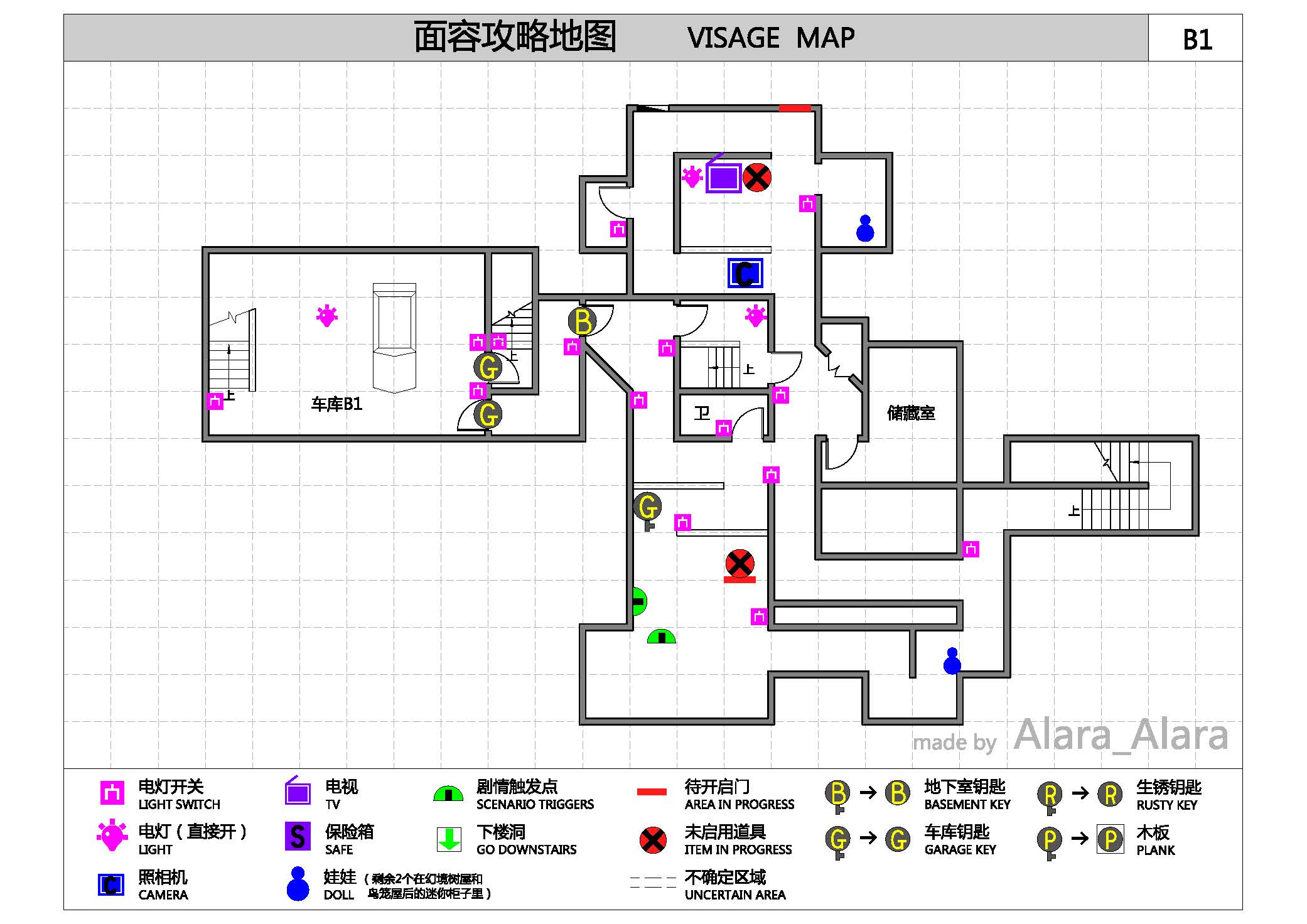 《面容（Visage）》游戏完整地图一览