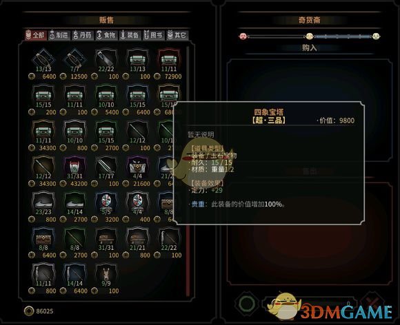 《太吾绘卷》各大势力商会售卖商品及作用分析