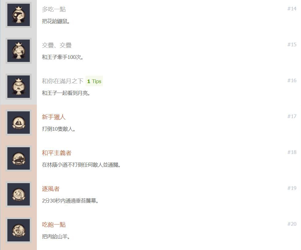 《说谎公主与失明王子》中文奖杯列表一览 白金奖杯怎么拿