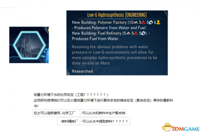 火星求生科技机制介绍