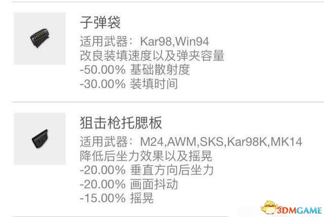绝地求生98K最佳配件 绝地求生托腮板与子弹袋分析