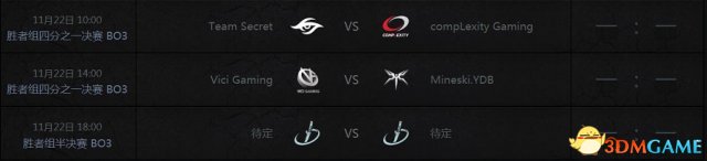 DOTA2完美大师赛主赛事赛程公布 11月22日巅峰对决