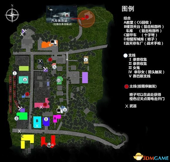 恶灵附身2两大开放地图主要点标注图片分享