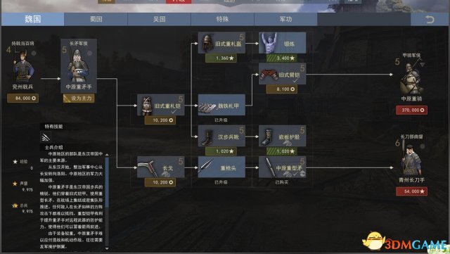 虎豹骑魏国兵种有什么装备 魏国兵种科技树装备一览