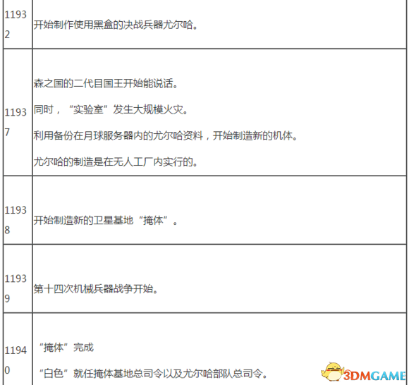 尼尔机械纪元时间线是怎么发展 尼尔时间年表一览