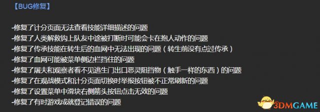 黎明杀机12月9日更新了什么