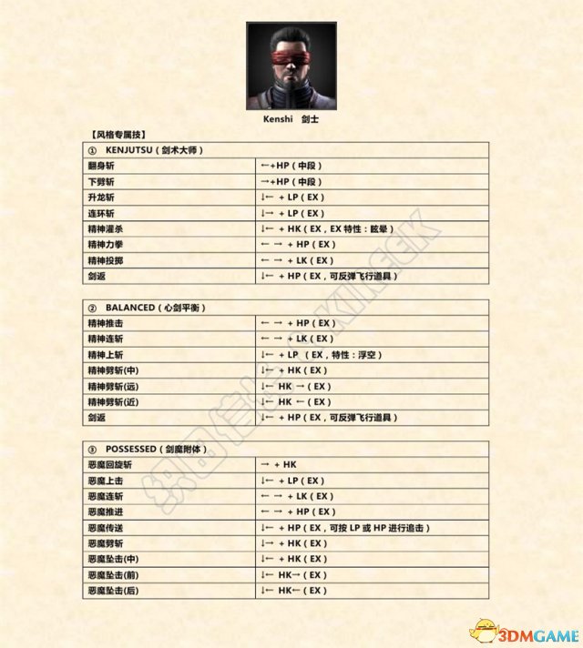 真人快打X 剑士出招表 剑士怎么出招 剑士如何出招