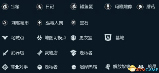 刺客信条:解放HD PC版 收集品及重要地点大地图一览