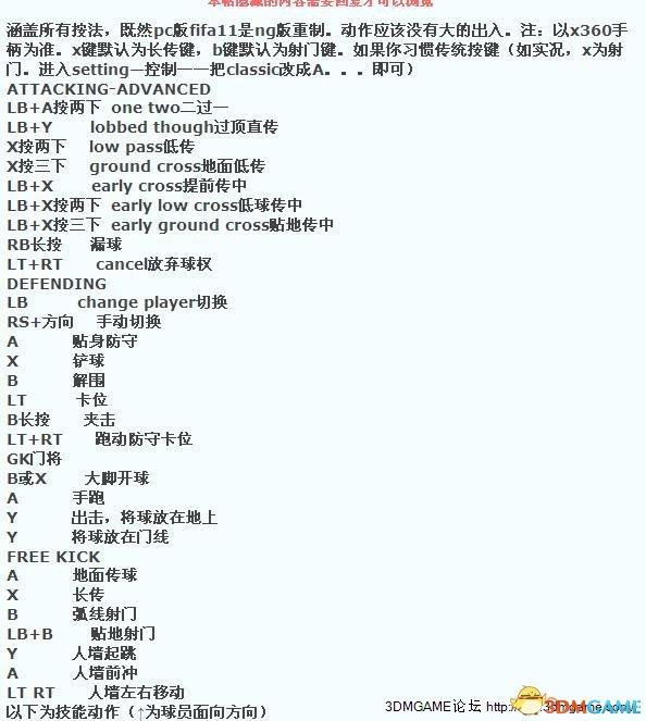 《FIFA 11》操作完全指南