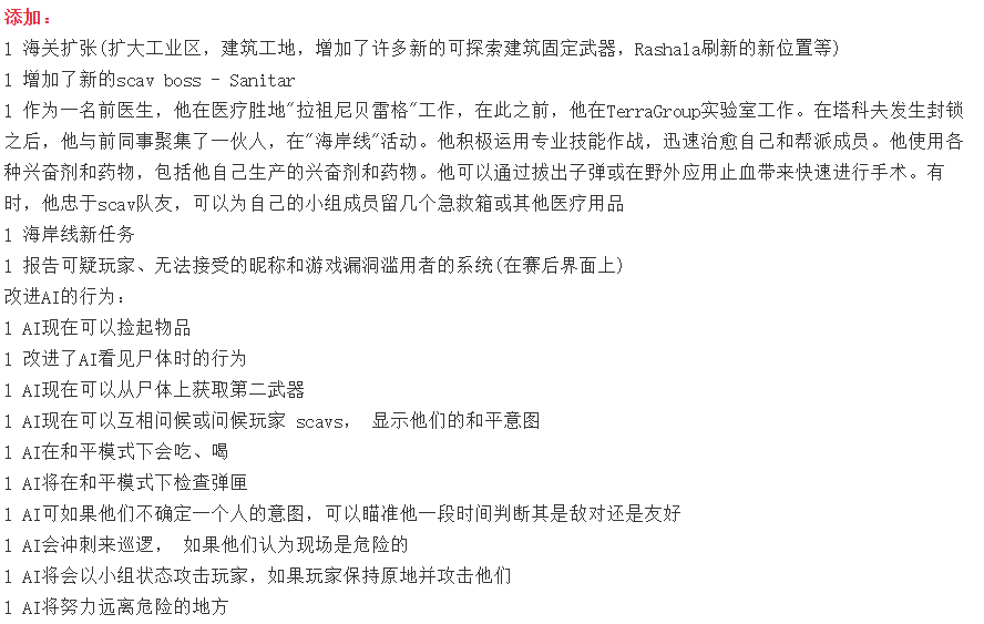 《逃离塔科夫》0.12.7新版本7月27日上线 海关地图扩张